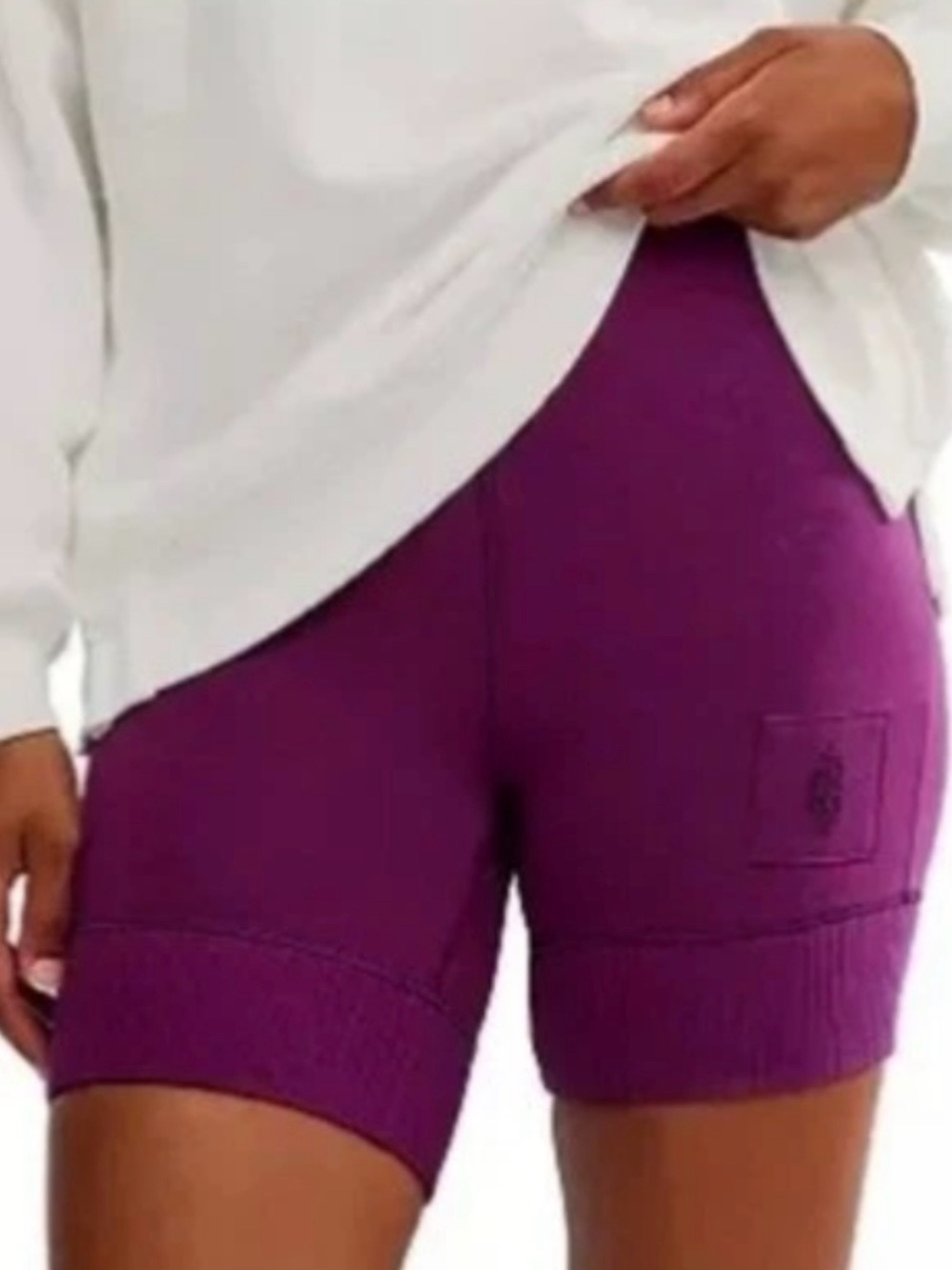FP Movement Free People Victory Ribbed Hem Bike Shorts Purple Berry Small